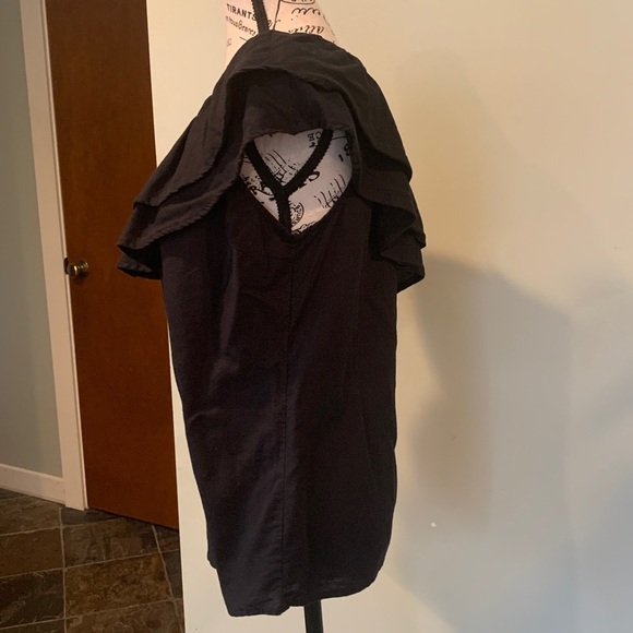 Old Navy Black Ruffle Asymmetrical One-Shoulder Sleeveless Top Women’s Small - Picture 2 of 7